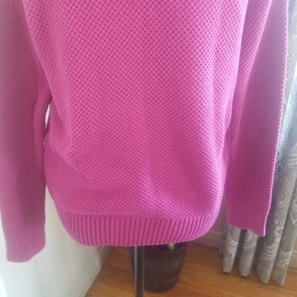 Appleseed Pink Knit Love Sleeve Crew Net Sweater Sz L - Picture 7 of 10